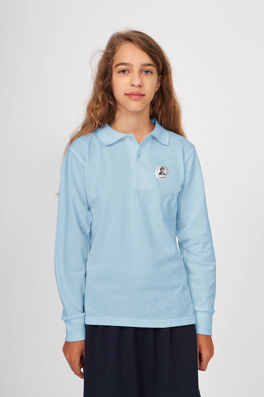 Tricou polo regular copii cu mânecă lungă 698 - Liceul Tehnologic Alexandru Vlahuță
