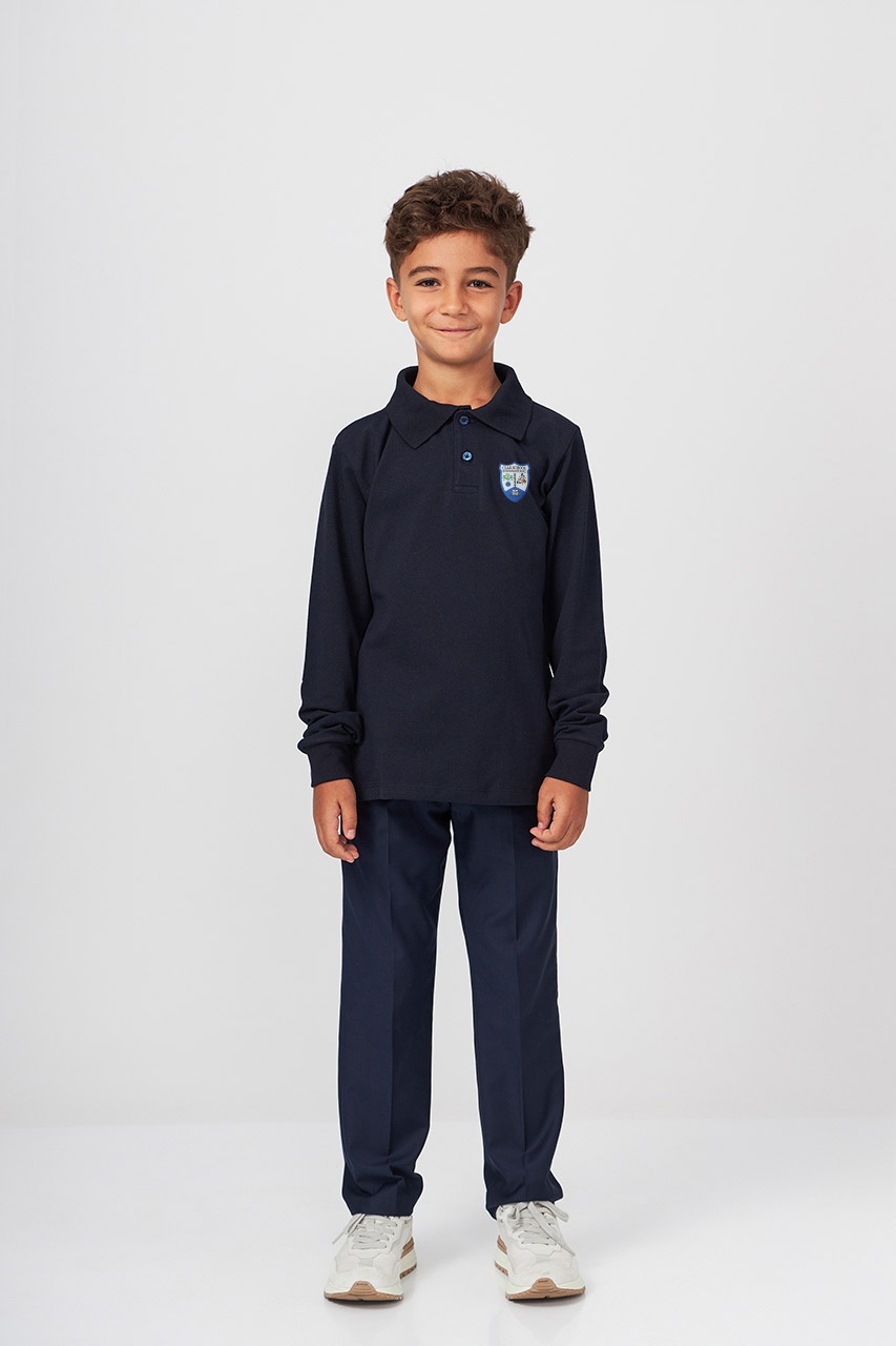Tricou polo regular copii cu mânecă lungă 698B - Școala Internațională Clas