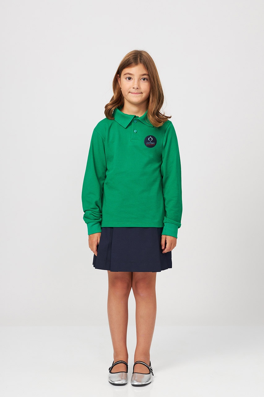 Tricou polo regular copii cu mânecă lungă 698 - Școala Primară Optima Voluntari