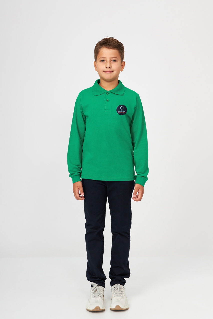Tricou polo regular copii cu mânecă lungă 698 - Școala Primară Optima Voluntari