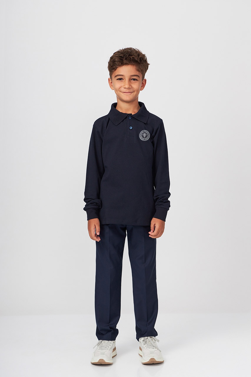 Tricou polo regular copii cu mânecă lungă 698B - Liceul Teoretic Traian Lalescu