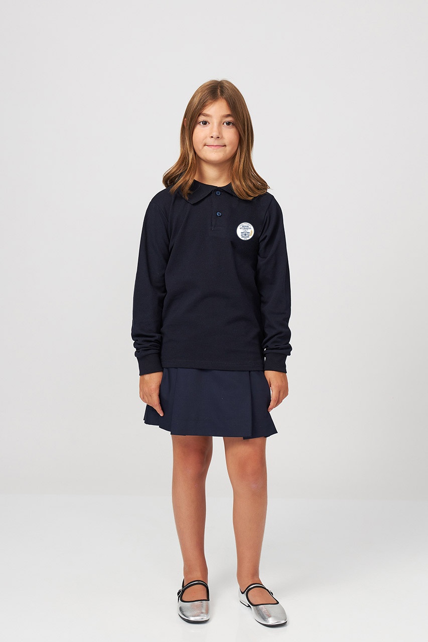 Tricou polo regular copii cu mânecă lungă 698B - Școala Mihai Viteazul Călărași