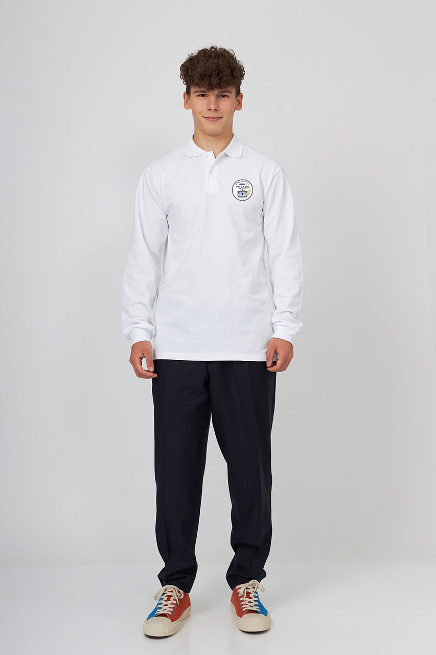 Tricou polo regular adolescenți cu mânecă lungă 699 - Școala Mihai Viteazul Călărași