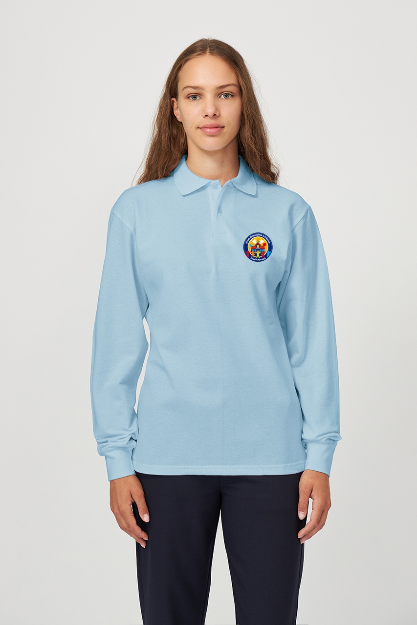 Tricou polo regular adolescenți cu mânecă lungă 699 - Școala Gimnazială Nr. 3 Voluntari