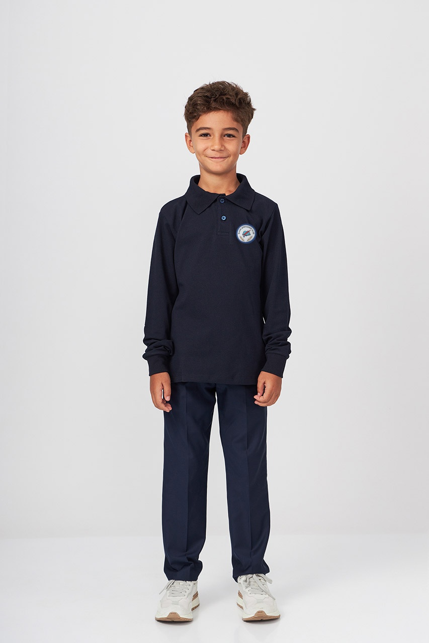 Tricou polo regular copii cu mânecă lungă 698B - Școala Gimnazială Nr. 49