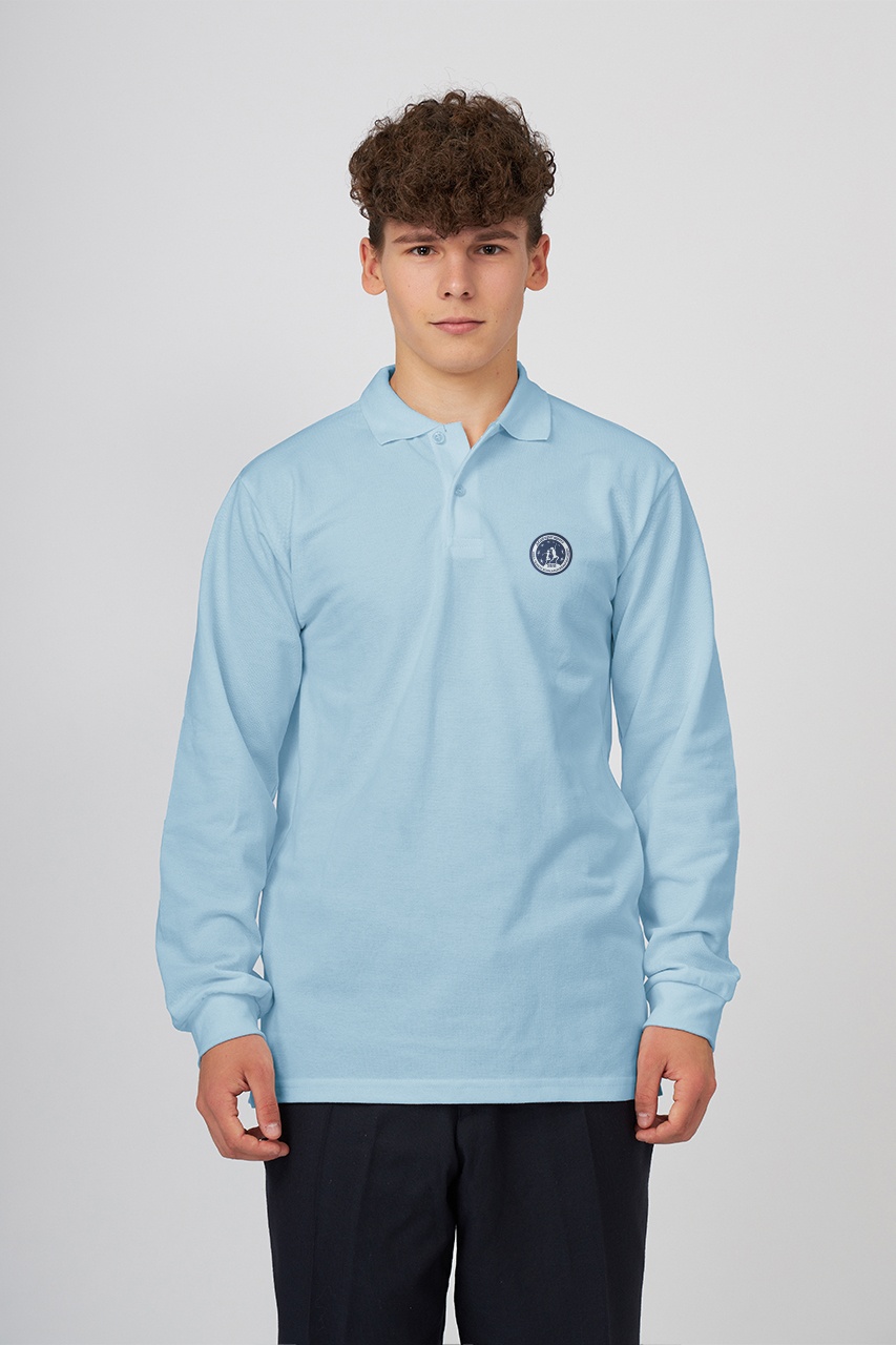 Tricou polo regular adolescenți cu mânecă lungă 699 - Școala Europeană București