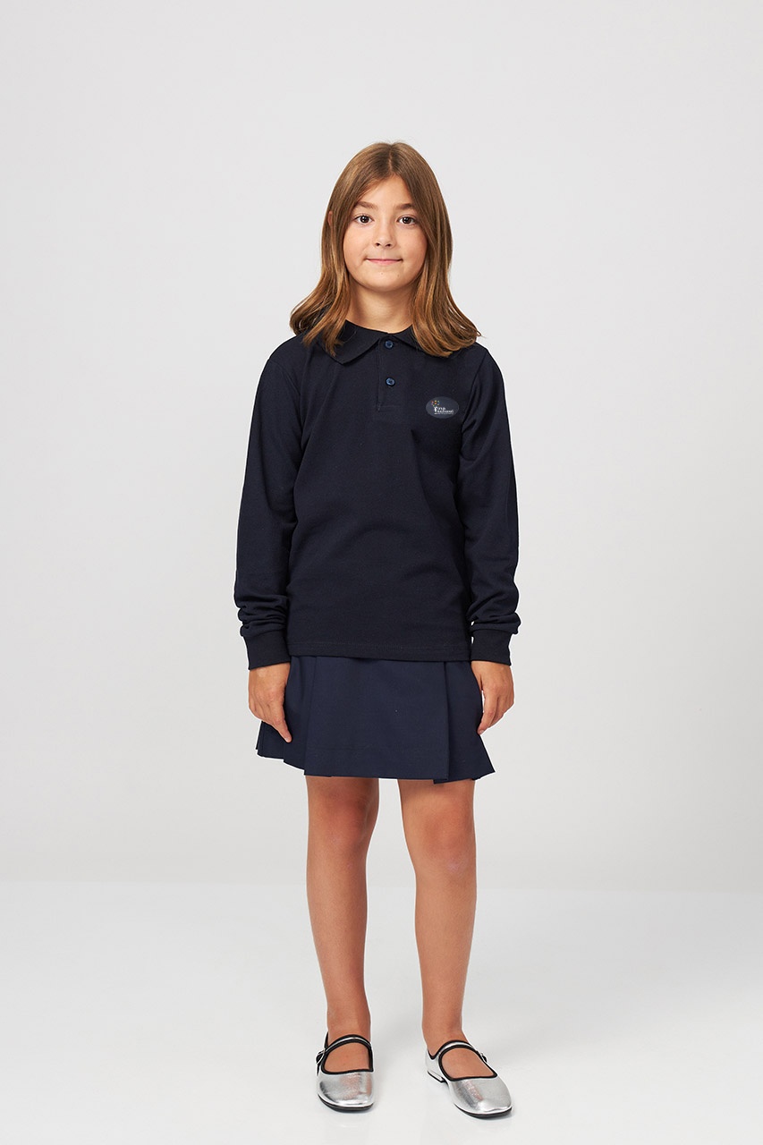 Tricou polo regular copii cu mânecă lungă 698B - Ina School